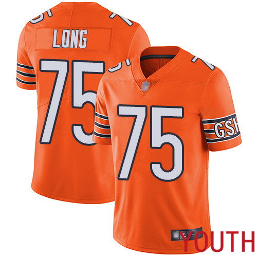 Chicago Bears Limited Orange Youth Kyle Long Alternate Jersey NFL Football #75 Vapor Untouchable->youth nfl jersey->Youth Jersey